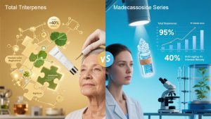 What Are the Main Differences Between Total Triterpenes and Madecassoside Series?